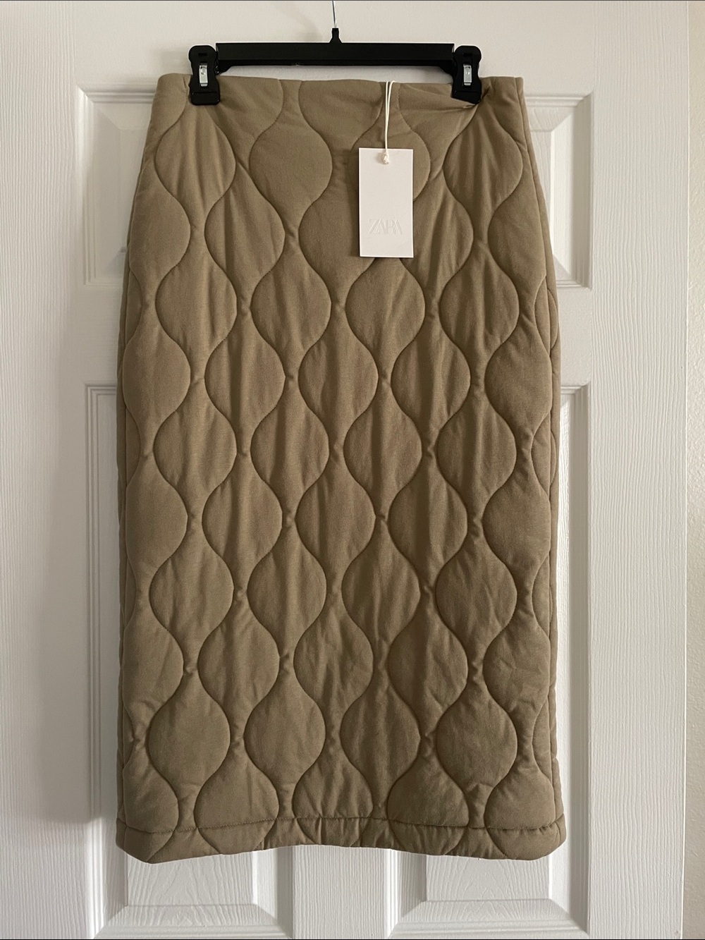 Zara Khaki Quilted Skirt